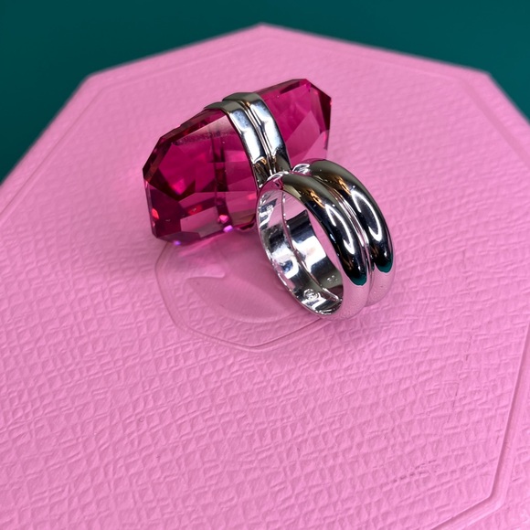 Swarovski Lucent Pink Ring Magnetic Rhodium Plated 5.5 NIB - Picture 8 of 16